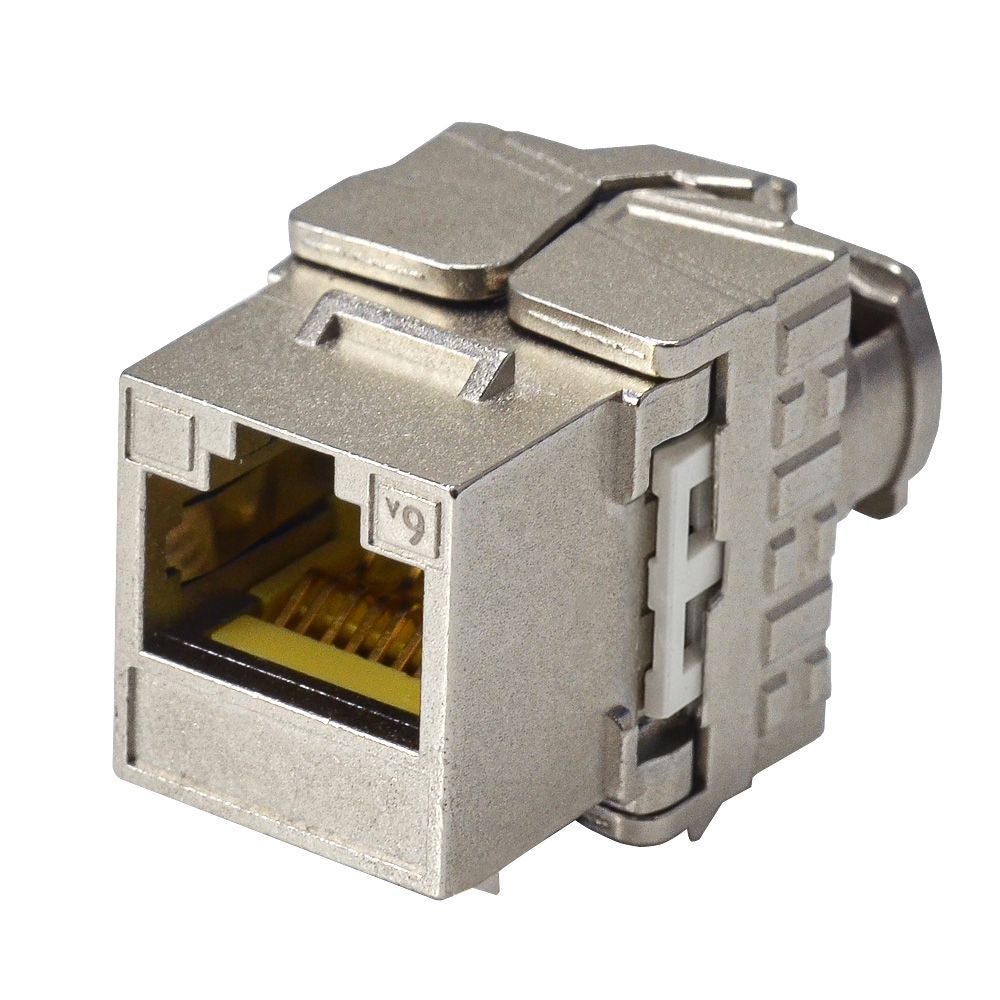 Shielded ISO Cat 6a / TIA Cat 6A Component-Rated 180˚Keystone Jack